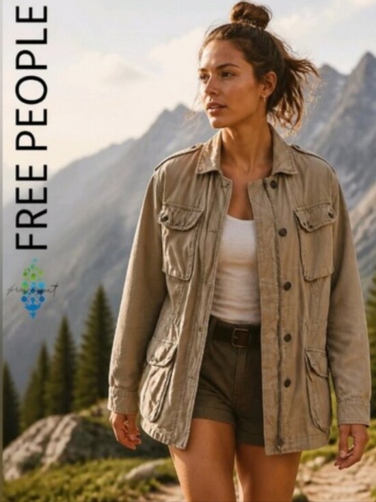 Free People Jackets & Blazers - Free People Not Your Brothers Military Utility Cargo Army Jacket Cotton New Tags